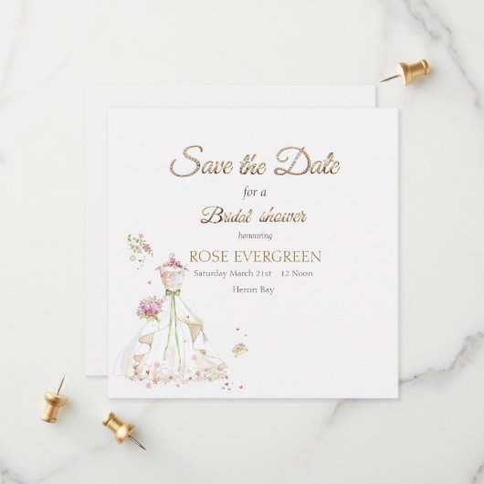Blushing Bride in Bloom Save The Date (Vorderseite/Rückseite Beispiel)