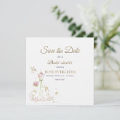 Blushing Bride in Bloom Save The Date (Stehend Vorderseite)