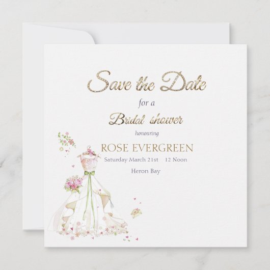 Blushing Bride in Bloom Save The Date (Vorderseite)