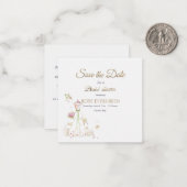 Blushing Bride in Bloom Save the Date Mitteilungskarte (Vorderseite/Rückseite Beispiel)