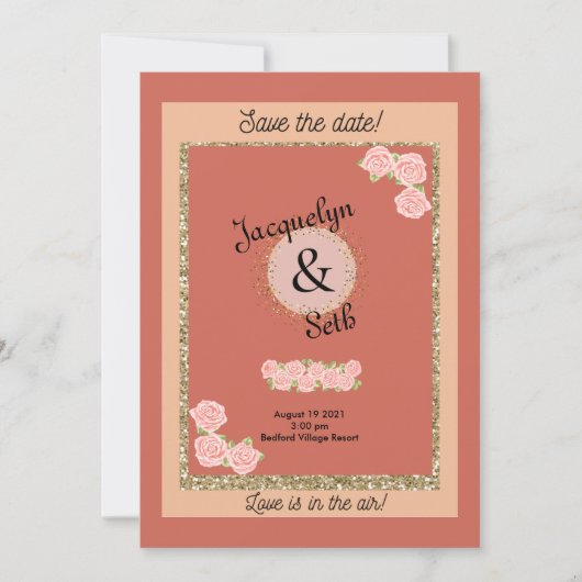 Blushing Bride Mauve Floral Save the Date Einladung (Vorderseite)