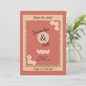 Blushing Bride Mauve Floral Save the Date Einladung (Stehend Vorderseite)