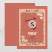 Blushing Bride Mauve Floral Save the Date Einladung (Vorne/Hinten)
