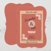 Blushing Bride Mauve Floral Save the Date Einladung (Vorne/Hinten)