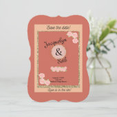 Blushing Bride Mauve Floral Save the Date Einladung (Stehend Vorderseite)