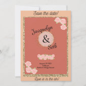 Blushing Bride Mauve Floral Save the Date Einladung (Vorderseite)
