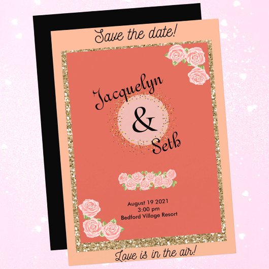 Blushing Bride Mauve Floral Save the Date Einladung