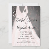 Blushing Bride Pink Gray Modernes Glam Brautparty Einladung (Vorderseite)