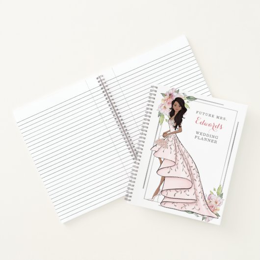 Blushing Bridge in Gown Wedding Planner Notebook Notizblock (Innenseite)