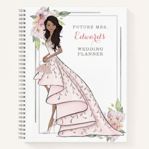 Blushing Bridge in Gown Wedding Planner Notebook Notizblock