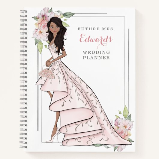 Blushing Bridge in Gown Wedding Planner Notebook Notizblock (Vorderseite)
