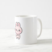 Blushing Bunny – Cute Kawaii Illustration Kaffeetasse (VorderseiteRechts)