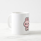 Blushing Bunny – Cute Kawaii Illustration Kaffeetasse (Vorderseite Links)