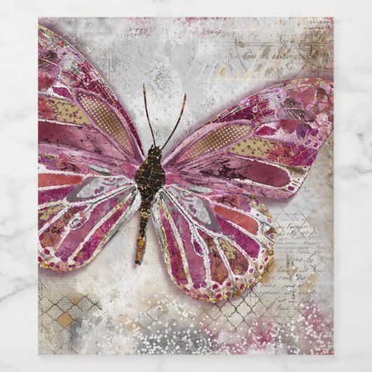 Blushing Butterfly Weinetikett (Einzelnes Label)