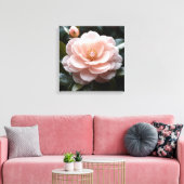 Blushing Camellia Adornment Leinwanddruck (Insitu (Wohnzimmer))
