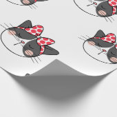 Blushing Cat Bow Geschenkpapier (Ecke)