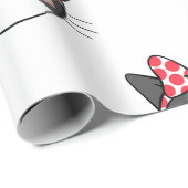 Blushing Cat Bow Geschenkpapier (Rolleneckpunkt)