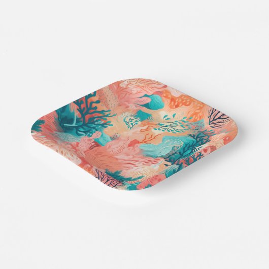 Blushing coral pappteller (Gewinkelt)