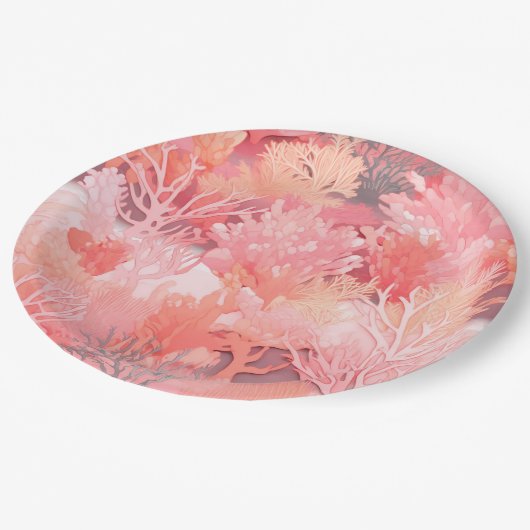 Blushing coral pappteller (Schrägansicht)