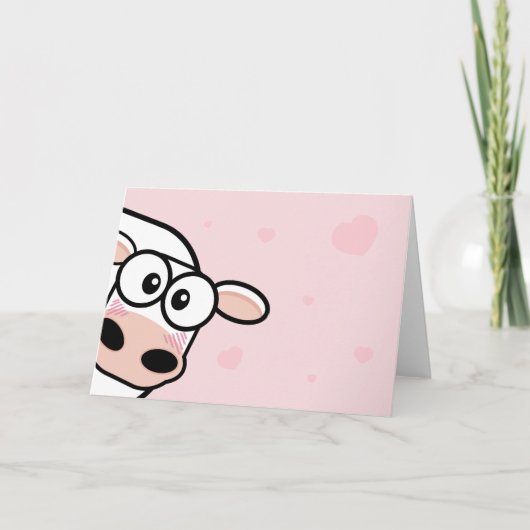 Blushing Cow and Heargreeting Card Karte (Vorderseite)