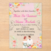 Blushing Elegance: Akryllische Einladung zur Hochz (Vorderseite)