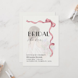 Blushing Elegance Bridal Dusche Einladung