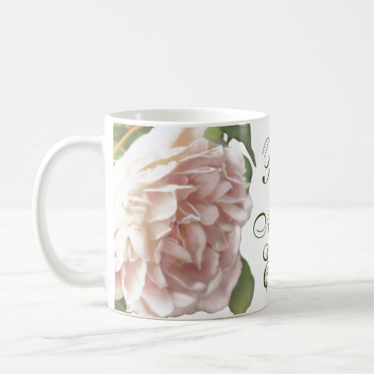 Blushing Elfenbeinpfirsichpfirsichfarbene Rose Mam Kaffeetasse (Links)