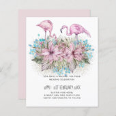 Blushing Flamingos Tropical Beach Hochzeit (Vorne/Hinten)