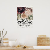 Blushing Floral Blooms botanische Begrüßung Poster (Küche)