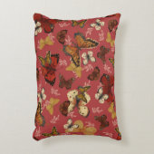 Blushing Flügel - rosa Schmetterlingsmuster Dekokissen (Vorderseite(Vertikal))