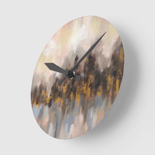 Blushing Forest I Runde Wanduhr (Winkel)