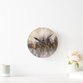 Blushing Forest I Runde Wanduhr (Zuhause)