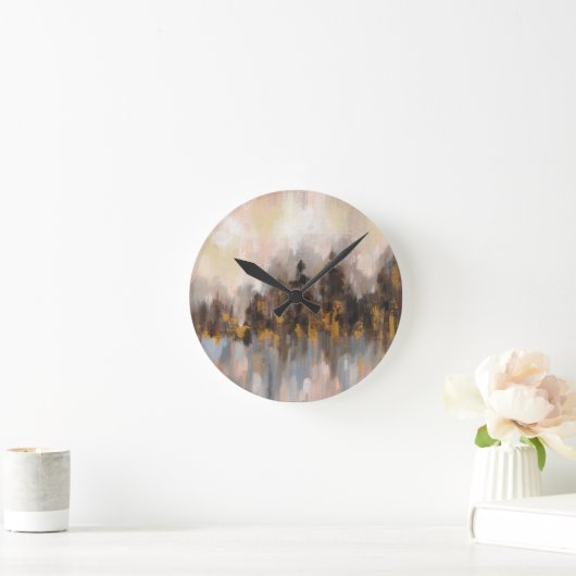 Blushing Forest I Runde Wanduhr (Zuhause)