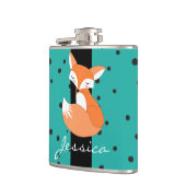 Blushing Fox and Dots Muster Flachmann (Links)