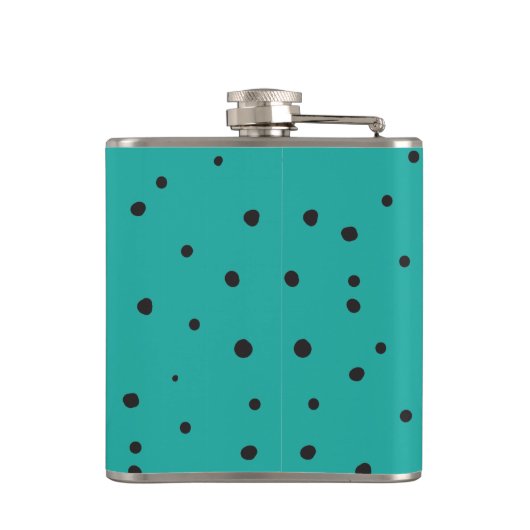 Blushing Fox and Dots Muster Flachmann (Rückseite)