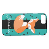 Blushing Fox mit Individuelle Name Case-Mate iPhone Hülle (Rückseite (Horizontal))