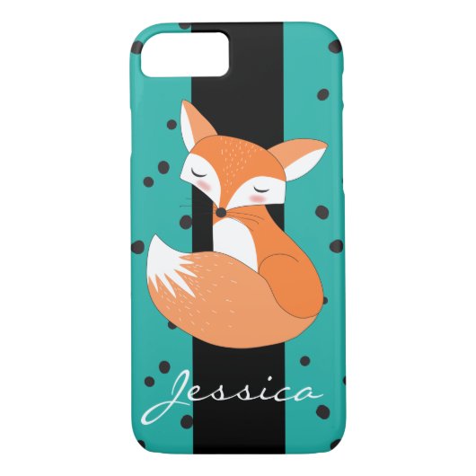 Blushing Fox mit Individuelle Name Case-Mate iPhone Hülle (Rückseite)