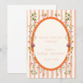 Blushing Garden Baby Dusche individuell einstellba Dankeskarte (Vorne/Hinten)