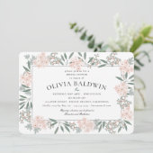 Blushing Garden Wedding Brautparty Einladung (Stehend Vorderseite)