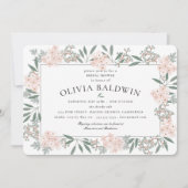 Blushing Garden Wedding Brautparty Einladung (Vorderseite)