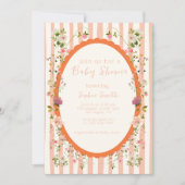 Blushing Garden Whimsical Wreath Baby Dusche Einladung (Vorderseite)