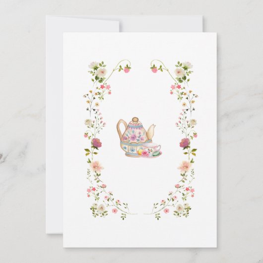 Blushing Garden Whimsical Wreath Baby Dusche Einladung (Rückseite)