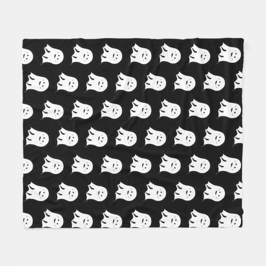 Blushing Ghost Niedlich Halloween Fleecedecke (Vorderseite (Horizontal))