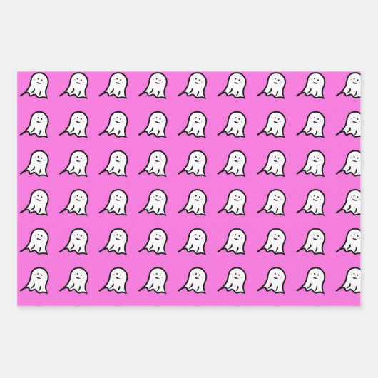 Blushing Ghost Niedlich Halloween Geschenkpapier Set (Vorderseite 3)