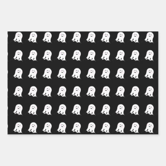 Blushing Ghost Niedlich Halloween Geschenkpapier Set (Vorderseite 2)