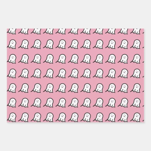 Blushing Ghost Niedlich Halloween Geschenkpapier Set (Vorderseite)