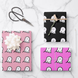 Blushing Ghost Niedlich Halloween Geschenkpapier Set