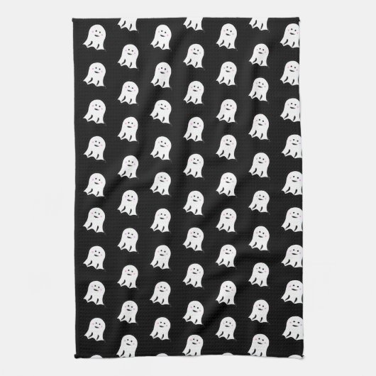 Blushing Ghost Niedlich Halloween Geschirrtuch (Vertikal)