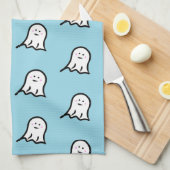 Blushing Ghost Niedlich Halloween Geschirrtuch (Viertel Falte)