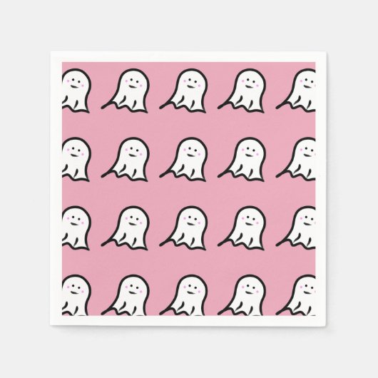 Blushing Ghosts Niedlich Halloween Serviette (Vorderseite)